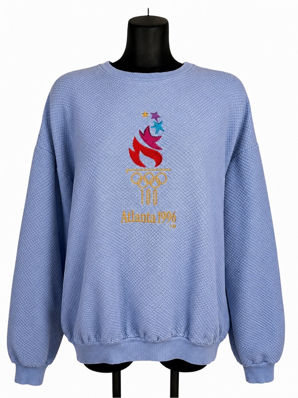 Vintage 1996 Atlanta Olympics Centennial Sweatshirt | Embroidered Blue Pullover